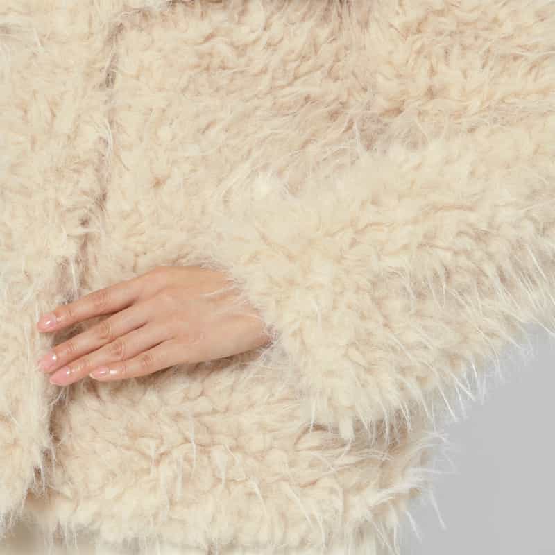 BARNEYS NEW YORK フェイクファー ショートジャケット BEIGE