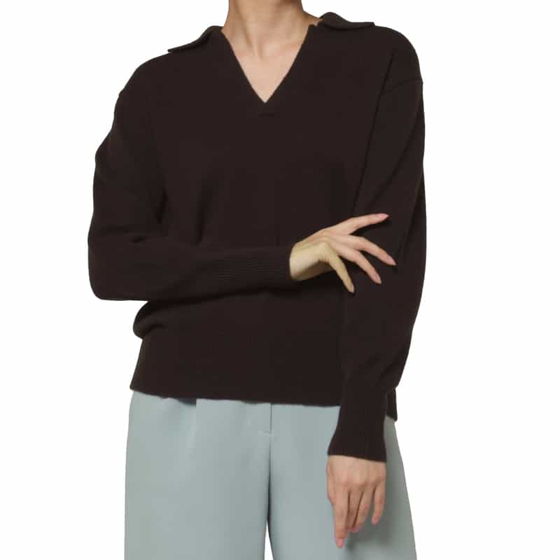 PIPPIOLINO PIPPIOLINO ＜ピッピオリーノ＞ バーニーズ　ニューヨーク限定Vネックスキッパーポロニットプルオーバー BROWN