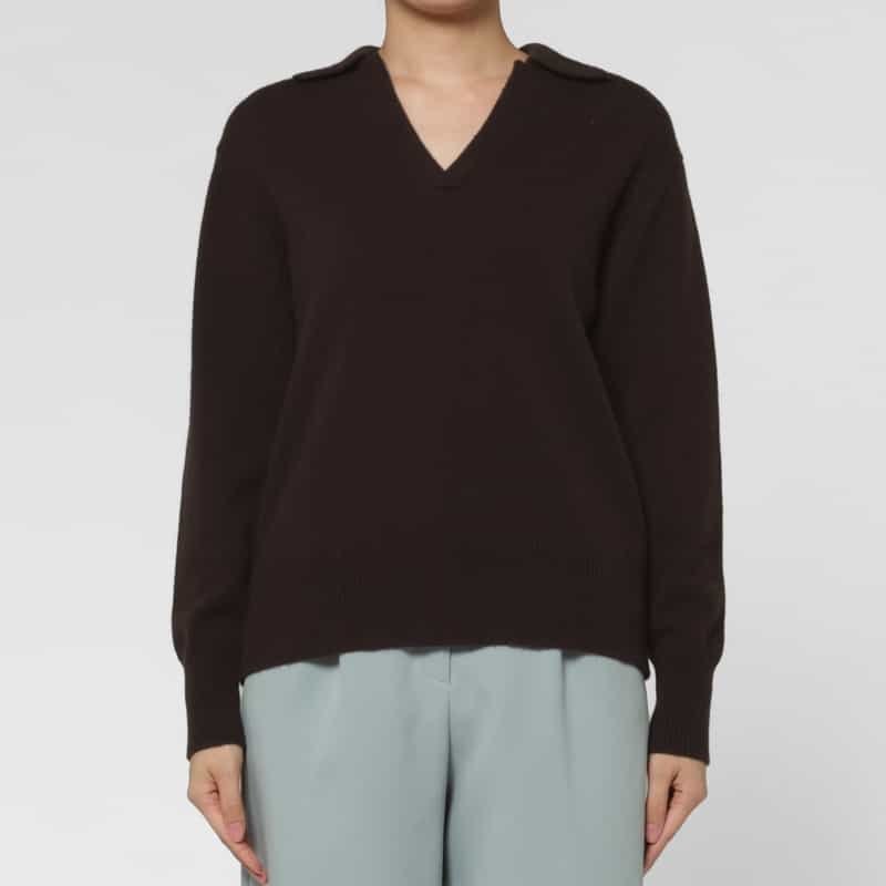 PIPPIOLINO PIPPIOLINO ＜ピッピオリーノ＞ バーニーズ　ニューヨーク限定Vネックスキッパーポロニットプルオーバー BROWN