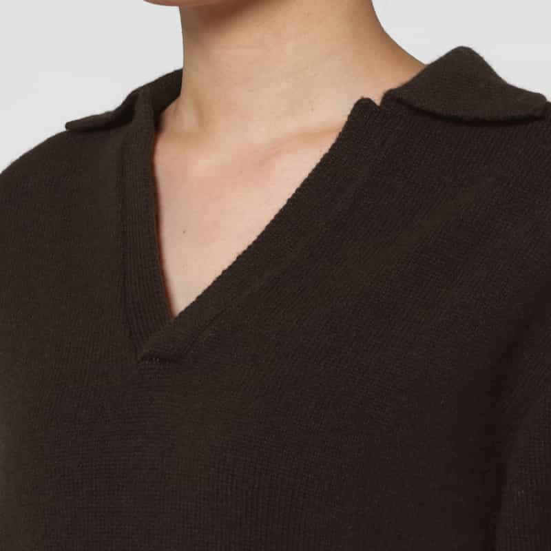 PIPPIOLINO PIPPIOLINO ＜ピッピオリーノ＞ バーニーズ　ニューヨーク限定Vネックスキッパーポロニットプルオーバー BROWN