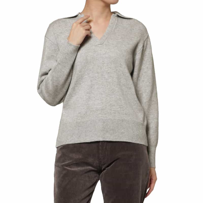 PIPPIOLINO PIPPIOLINO ＜ピッピオリーノ＞ バーニーズ　ニューヨーク限定Vネックスキッパーポロニットプルオーバー GRAY