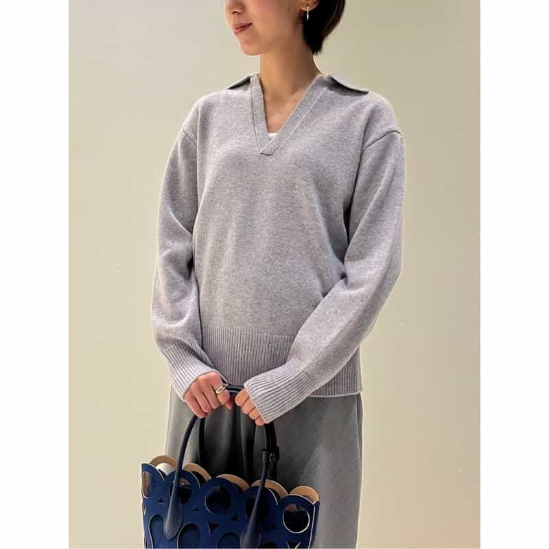 PIPPIOLINO PIPPIOLINO ＜ピッピオリーノ＞ バーニーズ　ニューヨーク限定Vネックスキッパーポロニットプルオーバー GRAY