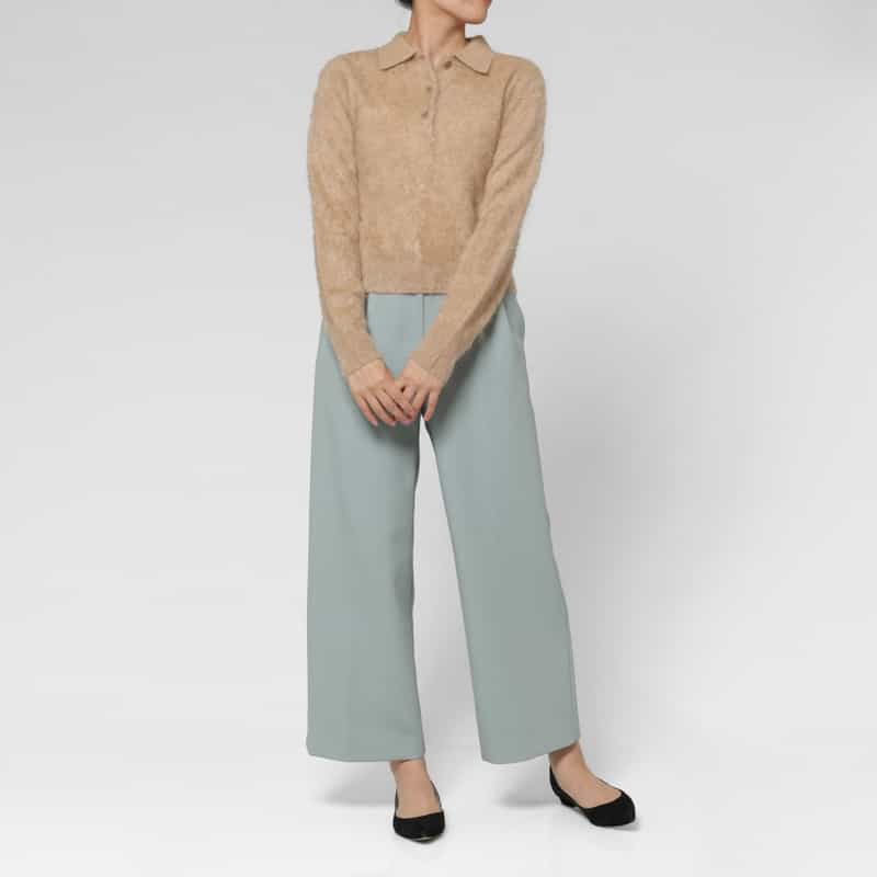 PIPPIOLINO PIPPIOLINO ＜ピッピオリーノ＞ バーニーズ　ニューヨーク限定カシミヤミンク ポロニットプルオーバー CAMEL