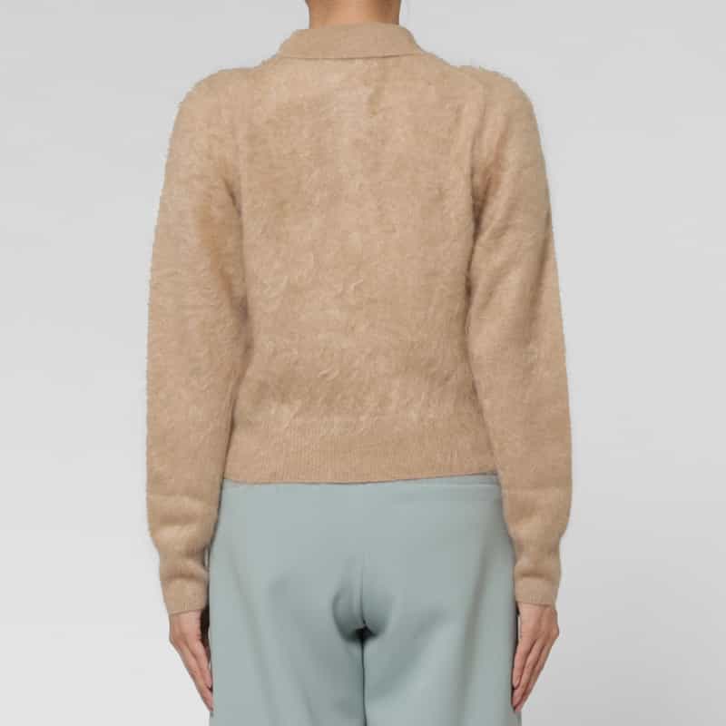 PIPPIOLINO PIPPIOLINO ＜ピッピオリーノ＞ バーニーズ　ニューヨーク限定カシミヤミンク ポロニットプルオーバー CAMEL
