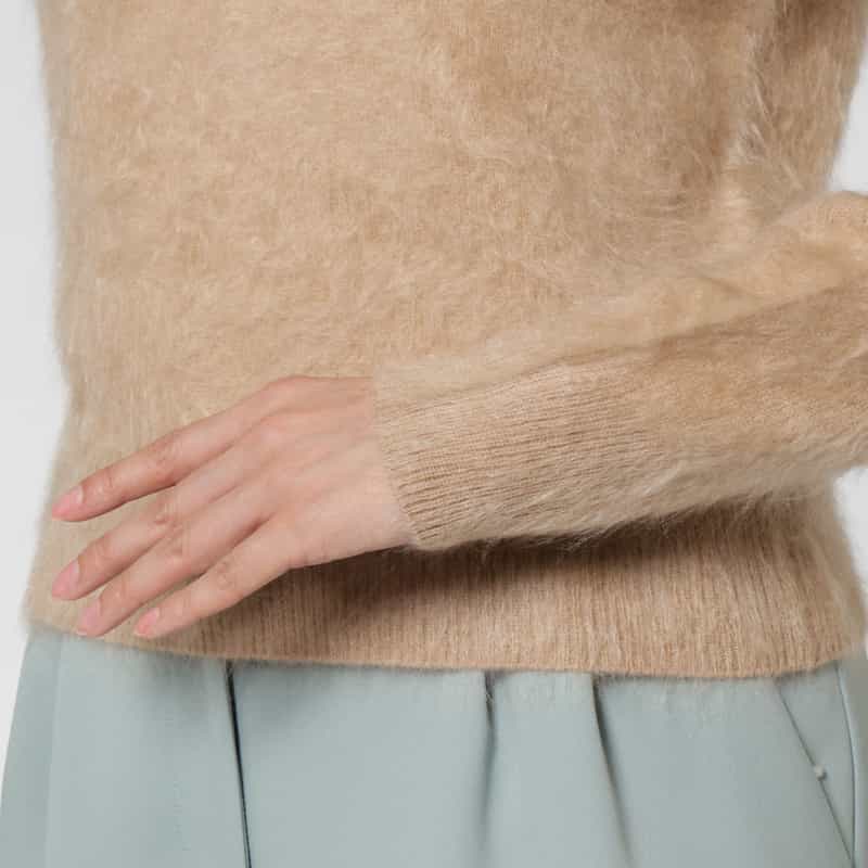 PIPPIOLINO PIPPIOLINO ＜ピッピオリーノ＞ バーニーズ　ニューヨーク限定カシミヤミンク ポロニットプルオーバー CAMEL