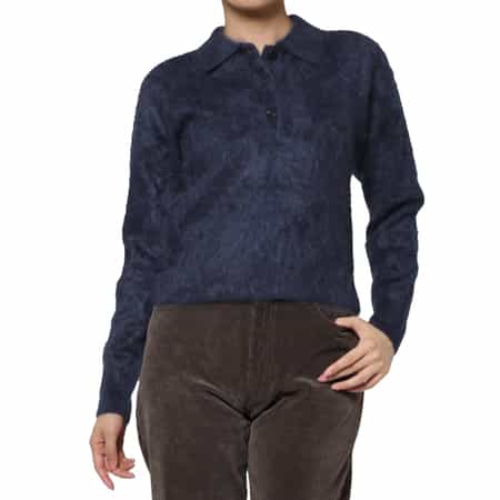PIPPIOLINO ＜ピッピオリーノ＞ バーニーズ　ニューヨーク限定カシミヤミンク ポロニットプルオーバー