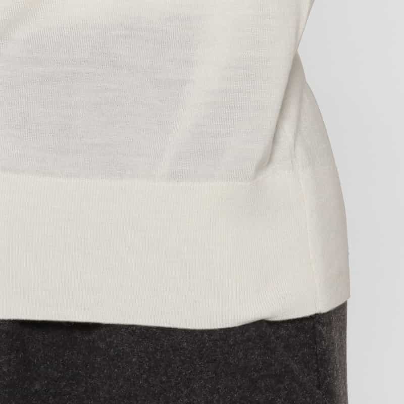 BARNEYS NEW YORK Vネック ウールニットカーディガン（ロロ・ピアーナ社製ウール使用） WHITE