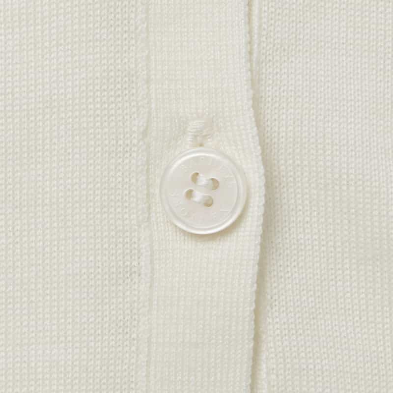 BARNEYS NEW YORK Vネック ウールニットカーディガン（ロロ・ピアーナ社製ウール使用） WHITE
