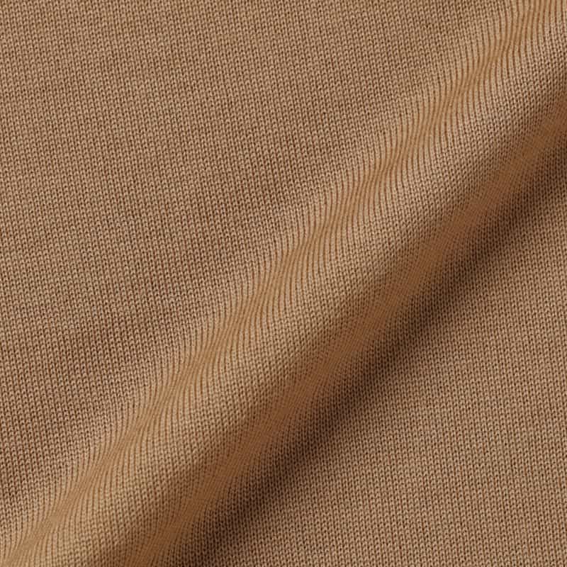 BARNEYS NEW YORK クルーネック ウールニットプルオーバー（ロロ・ピアーナ社製ウール使用） CAMEL