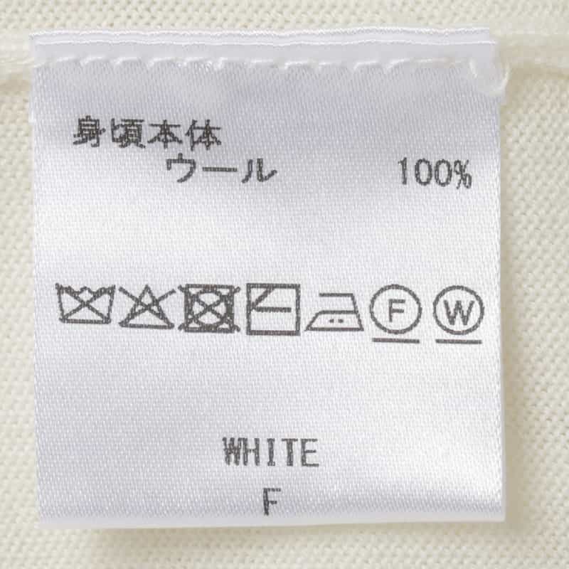 BARNEYS NEW YORK ハイネック ウールニットプルオーバー（ロロ・ピアーナ社製ウール使用） WHITE