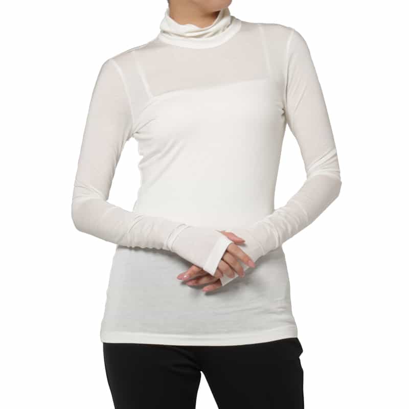JUUN J JUUN J ＜ジューンジー＞ バックスリット スリムフィット タートルネックニットプルオーバー IVORY