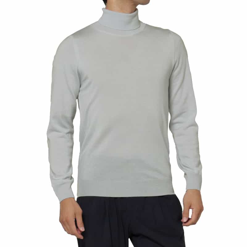 LUCA INNOCENTI LUCA INNOCENTI＜ルカ　イノチェンティ＞ ハイゲージタートルネックニットプルオーバー LIGHT GRAY