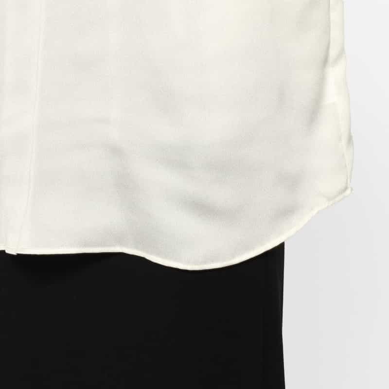 BARNEYS NEW YORK ウォッシャブル 前後2WAYボウタイブラウス WHITE