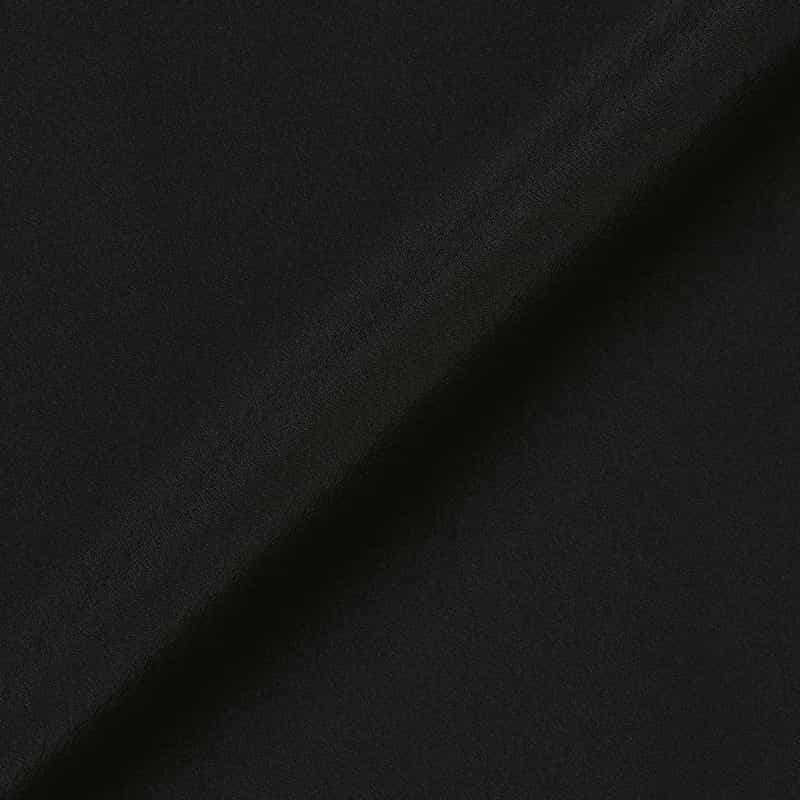 BARNEYS NEW YORK ウォッシャブル ネックフリルデザイン ジョーゼットブラウス BLACK