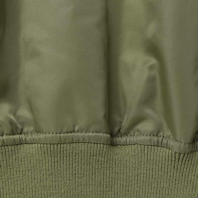 BARNEYS NEW YORK ウォッシャブル バイカラー ジップアップMA-1ブルゾン KHAKI