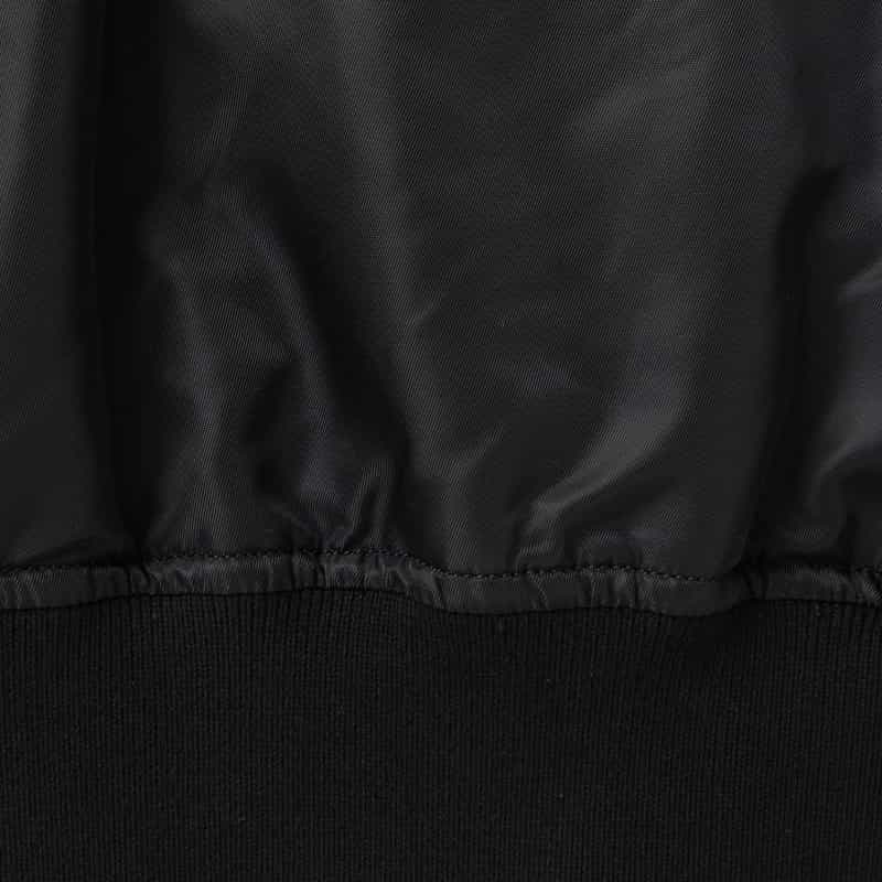 BARNEYS NEW YORK ウォッシャブル バイカラー ジップアップMA-1ブルゾン BLACK