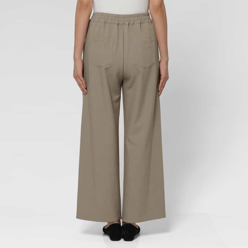 BARNEYS NEW YORK ウォッシャブル バイカラーデザインワイドパンツ BEIGE