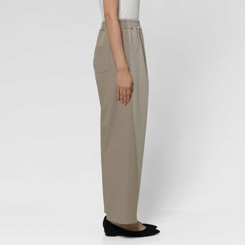 BARNEYS NEW YORK ウォッシャブル バイカラーデザインワイドパンツ BEIGE