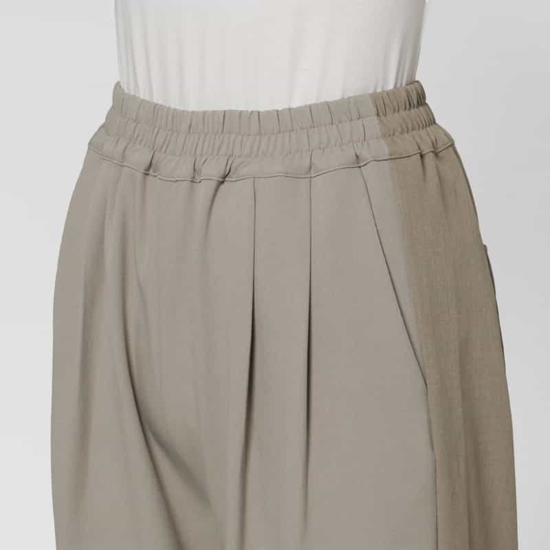 BARNEYS NEW YORK ウォッシャブル バイカラーデザインワイドパンツ BEIGE