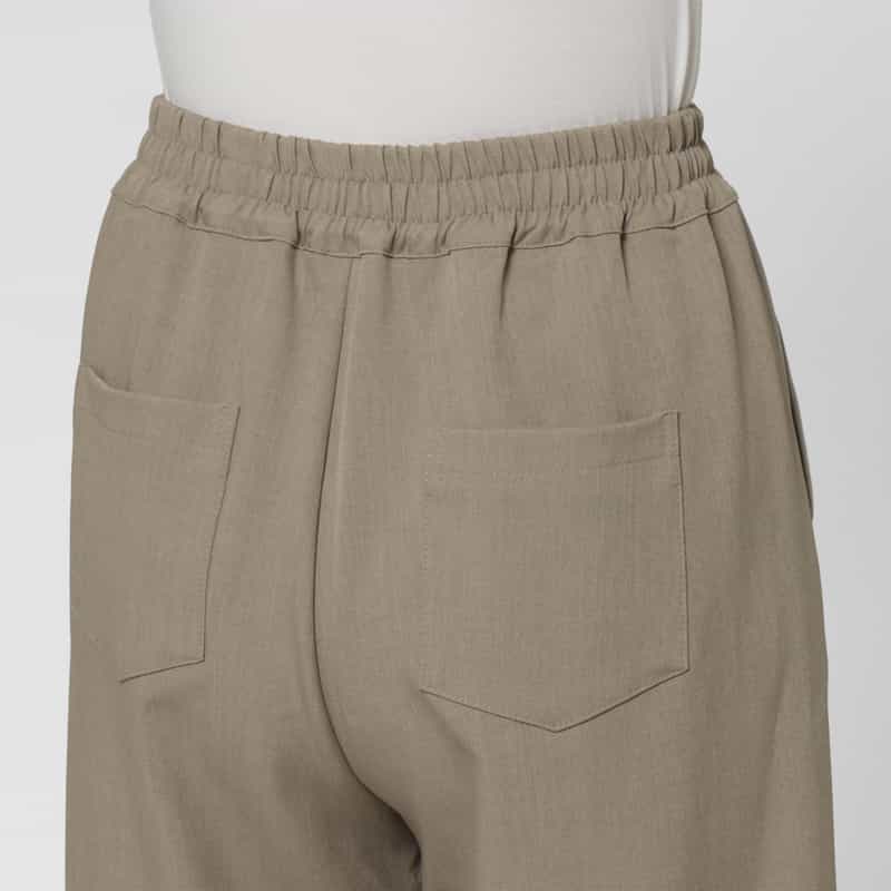 BARNEYS NEW YORK ウォッシャブル バイカラーデザインワイドパンツ BEIGE