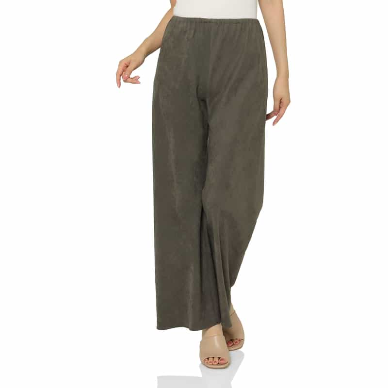 BARNEYS NEW YORK ウォッシャブル スエードライクワイドパンツ KHAKI