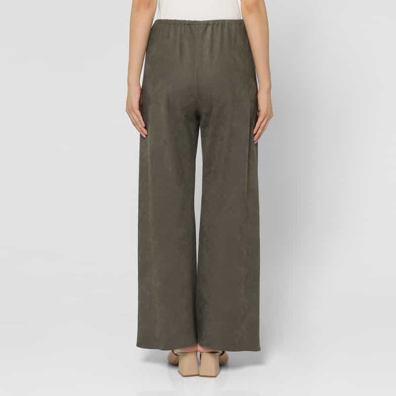 BARNEYS NEW YORK ウォッシャブル スエードライクワイドパンツ KHAKI