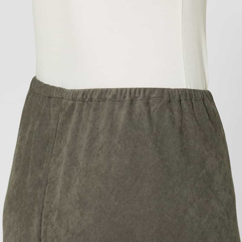 BARNEYS NEW YORK ウォッシャブル スエードライクワイドパンツ KHAKI