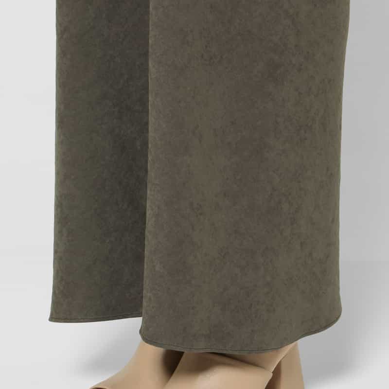 BARNEYS NEW YORK ウォッシャブル スエードライクワイドパンツ KHAKI
