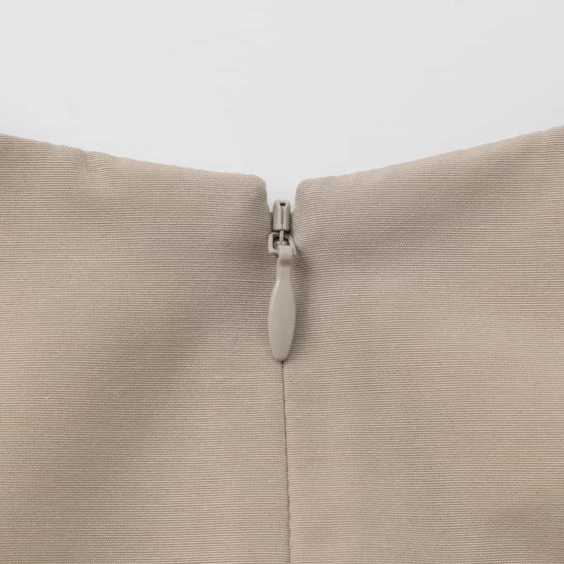 BARNEYS NEW YORK ウォッシャブル グログラン素材フレアスリーブ ロングドレス BEIGE