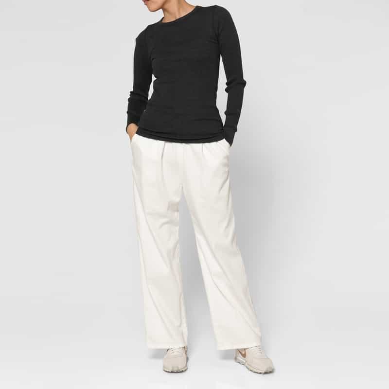 BARNEYS NEW YORK ウォッシャブル ドローストリング デニムパンツ WHITE