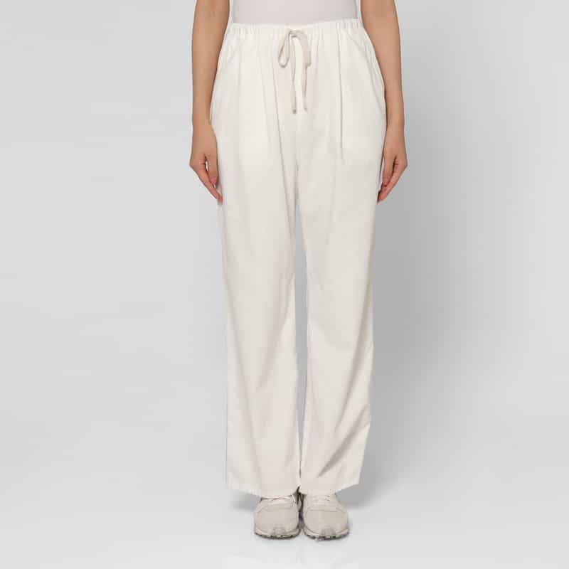 BARNEYS NEW YORK ウォッシャブル ドローストリング デニムパンツ WHITE