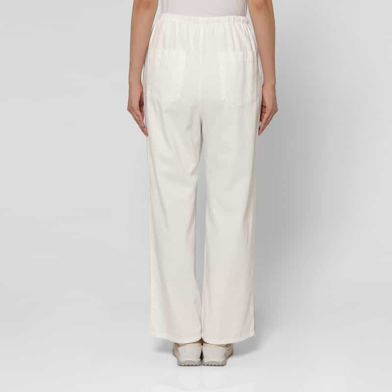 BARNEYS NEW YORK ウォッシャブル ドローストリング デニムパンツ WHITE
