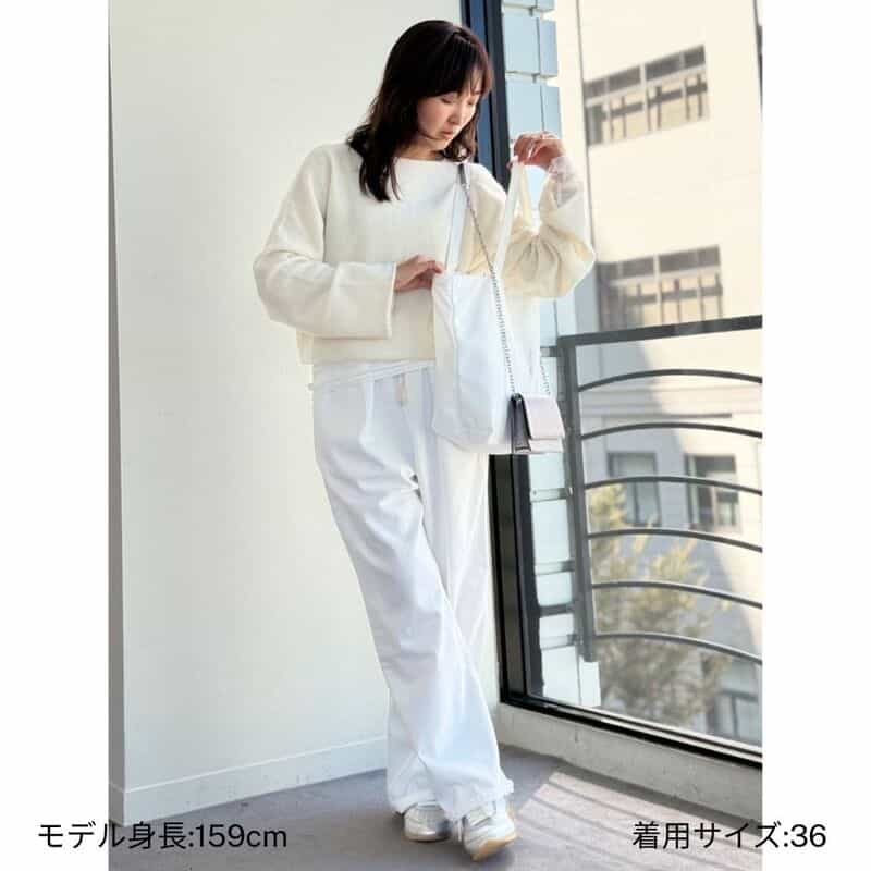 BARNEYS NEW YORK ウォッシャブル ドローストリング デニムパンツ WHITE