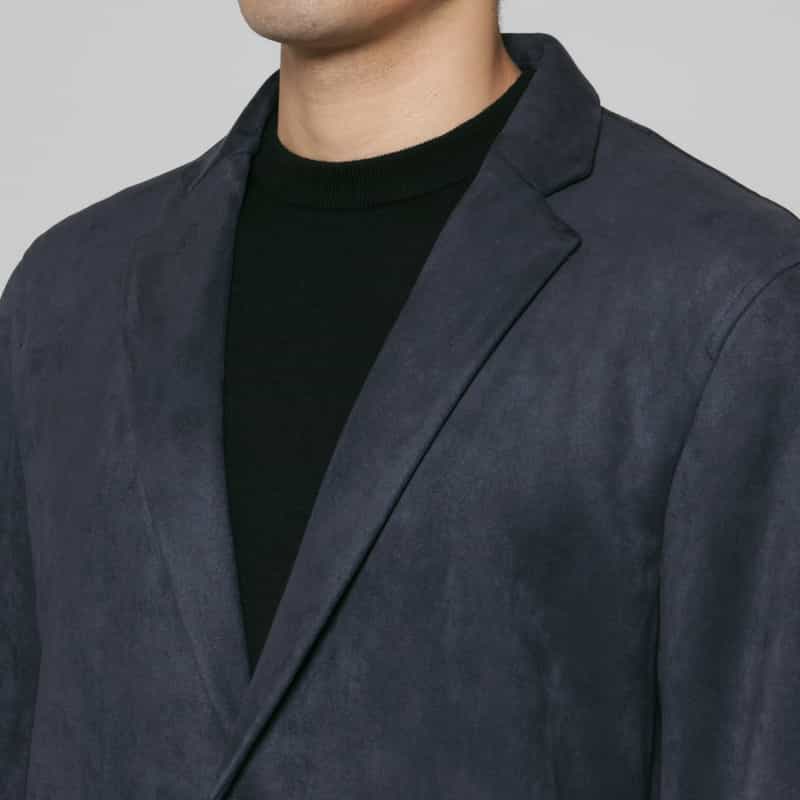 BARNEYS NEW YORK セットアップ ポンチスエードシングルジャケット NAVY