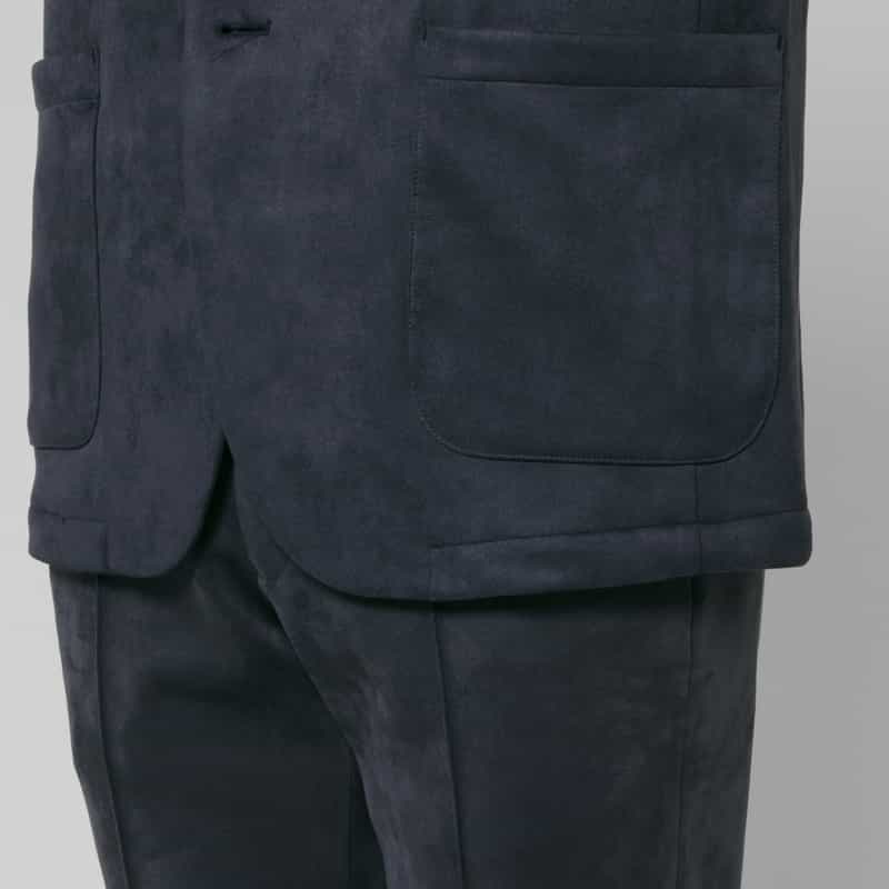 BARNEYS NEW YORK セットアップ ポンチスエードシングルジャケット NAVY