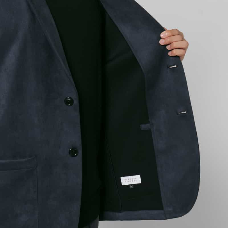 BARNEYS NEW YORK セットアップ ポンチスエードシングルジャケット NAVY