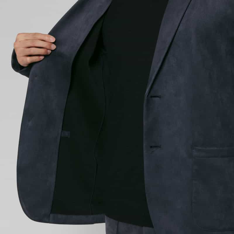 BARNEYS NEW YORK セットアップ ポンチスエードシングルジャケット NAVY