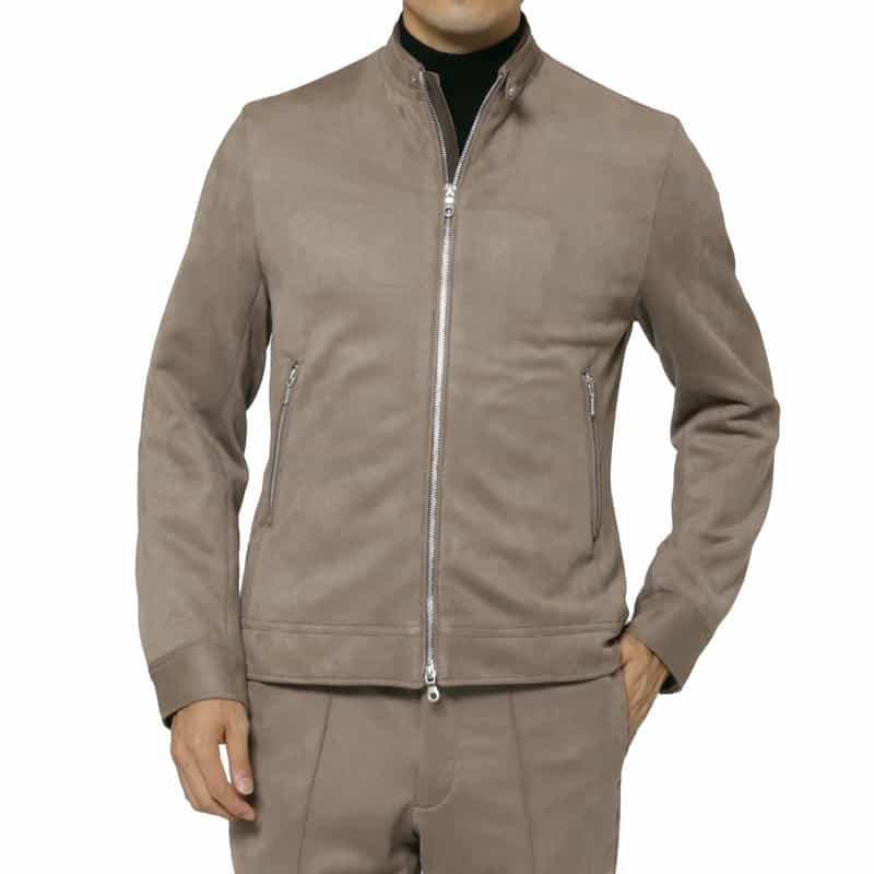 BARNEYS NEW YORK セットアップ ポンチスエードライダースジャケット BEIGE