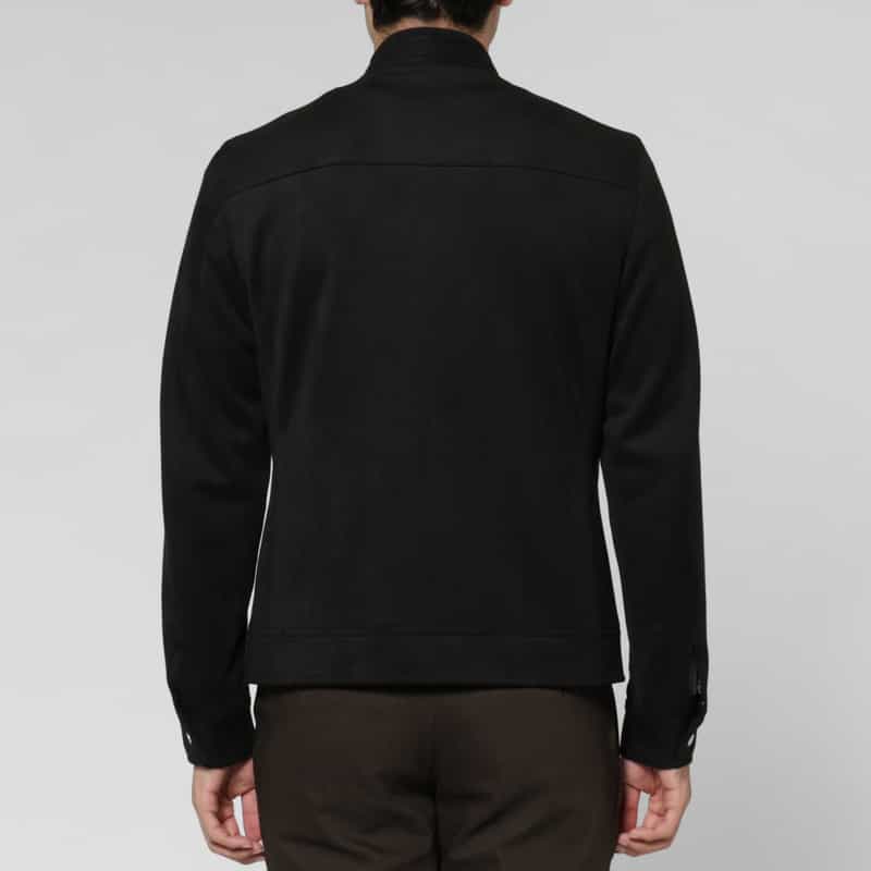 BARNEYS NEW YORK ポンチスエード素材ライダースジャケット BLACK