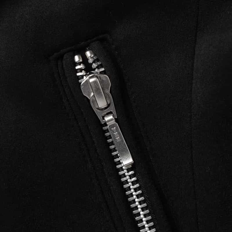 BARNEYS NEW YORK ポンチスエード素材ライダースジャケット BLACK