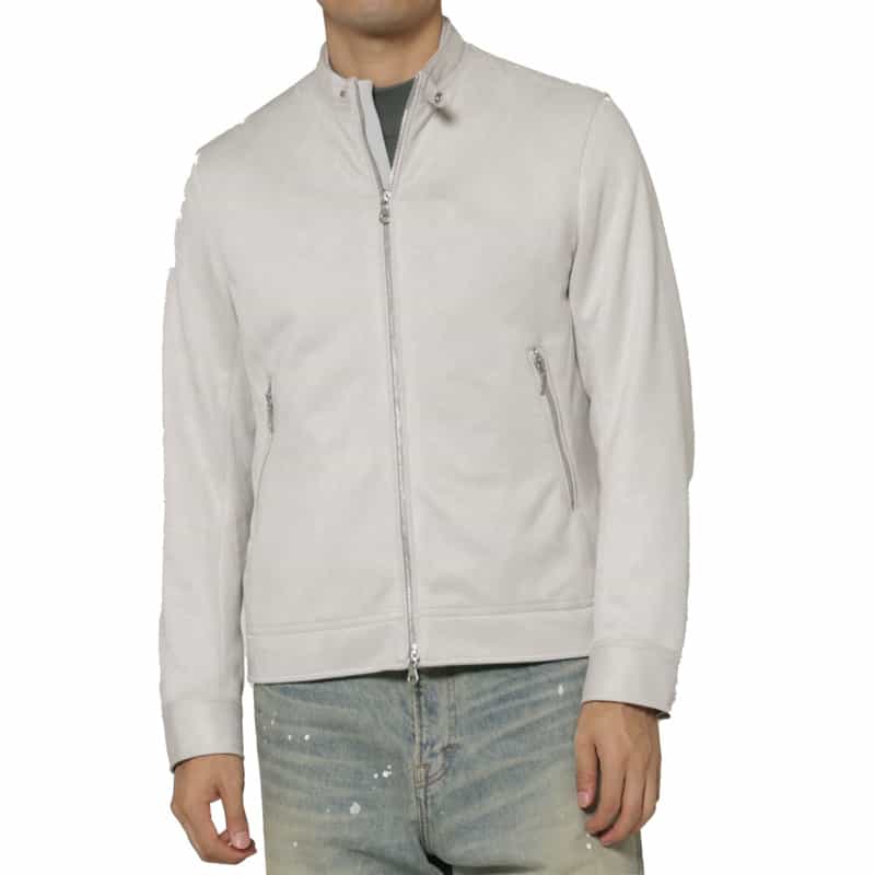 BARNEYS NEW YORK セットアップ ポンチスエードライダースジャケット GRAY