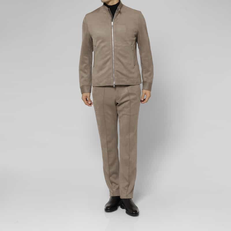 BARNEYS NEW YORK セットアップ ポンチスエードストレートパンツ BEIGE