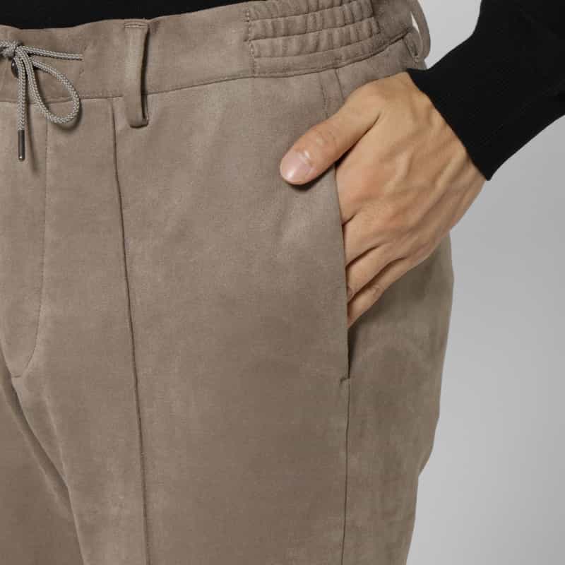 BARNEYS NEW YORK セットアップ ポンチスエードストレートパンツ BEIGE