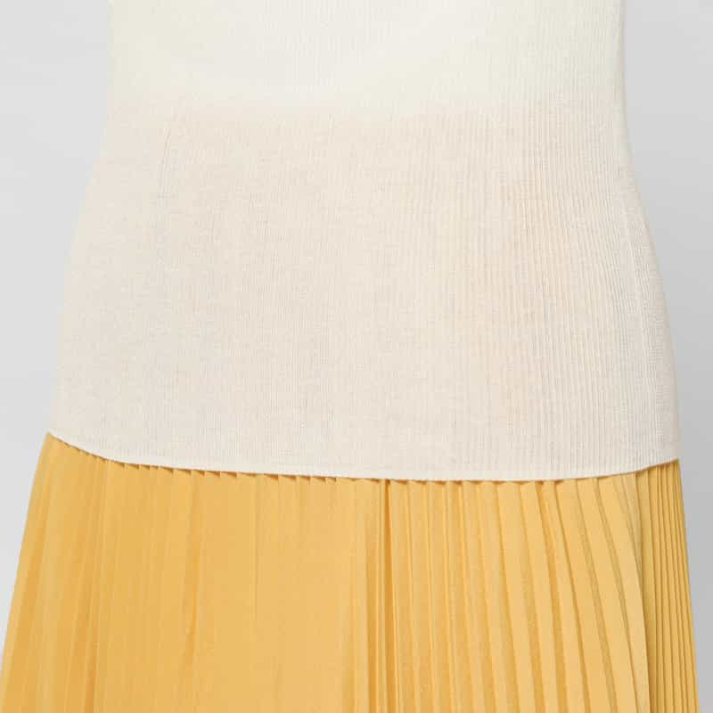 BARNEYS NEW YORK ウォッシャブル ボートネック シアーリブニットプルオーバー WHITE