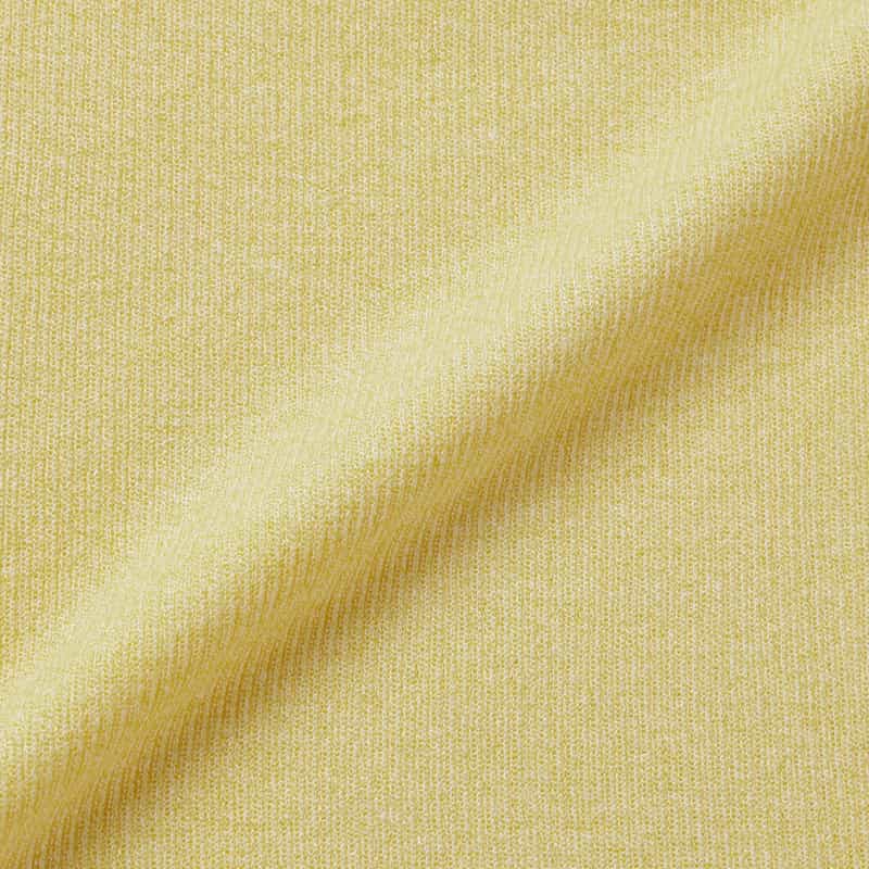 BARNEYS NEW YORK ウォッシャブル ボートネック シアーリブニットプルオーバー YELLOW