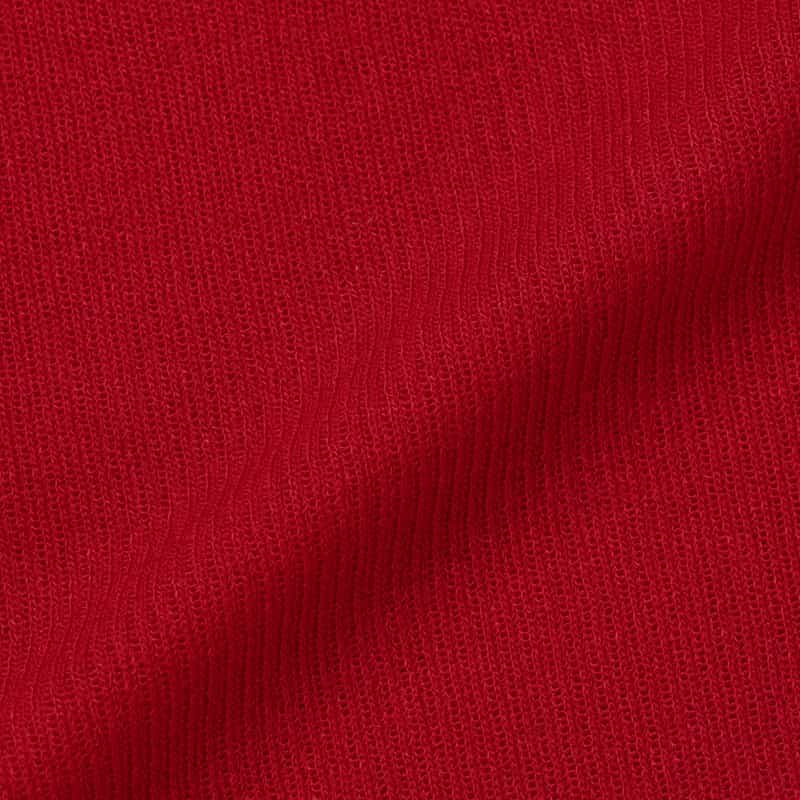 BARNEYS NEW YORK ウォッシャブル ボートネック シアーリブニットプルオーバー RED
