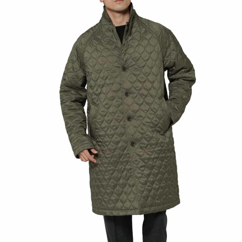 BARNEYS NEW YORK キルティング生地チェスターコート KHAKI