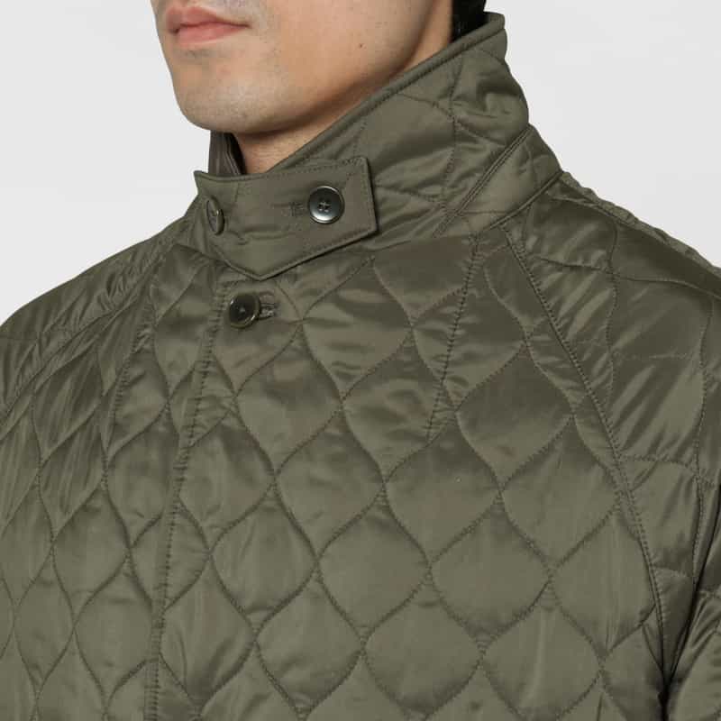 BARNEYS NEW YORK キルティング生地チェスターコート KHAKI