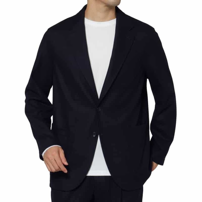 BARNEYS NEW YORK セットアップ フラットシーマシングルジャケット NAVY
