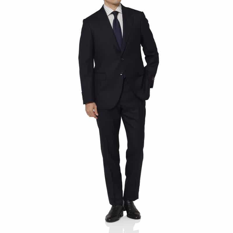 BARNEYS NEW YORK ソリッドスーツ（SUPER100s） NAVY